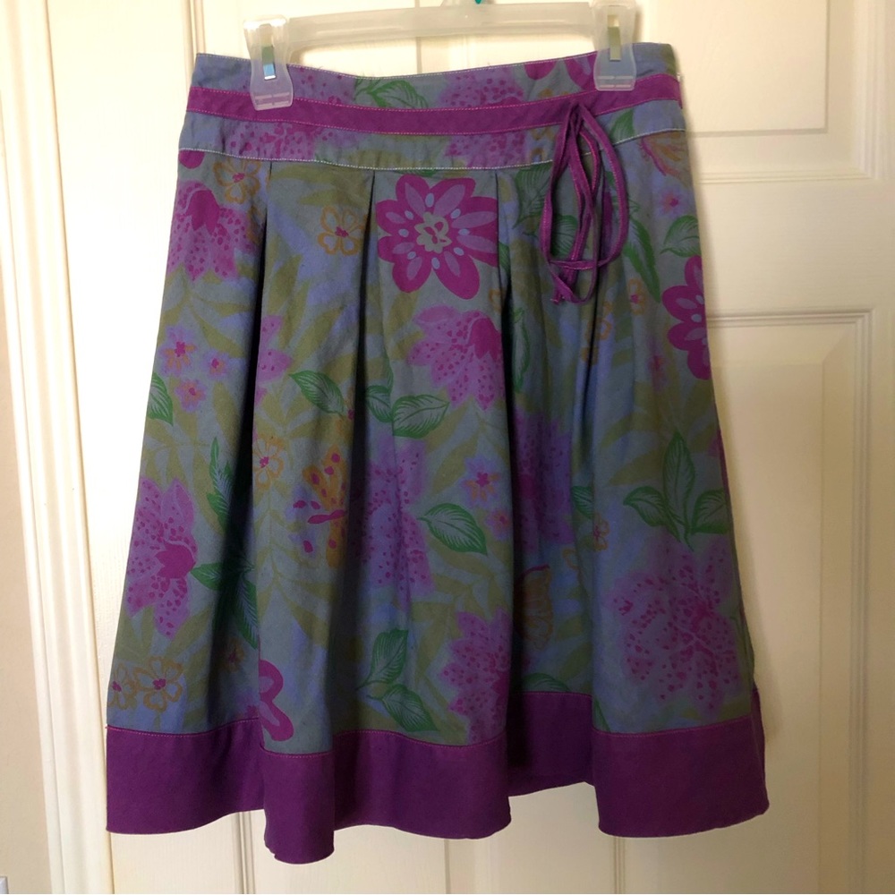 Vintage BILL BLASS Linen Box Pleat Skirt with Bow